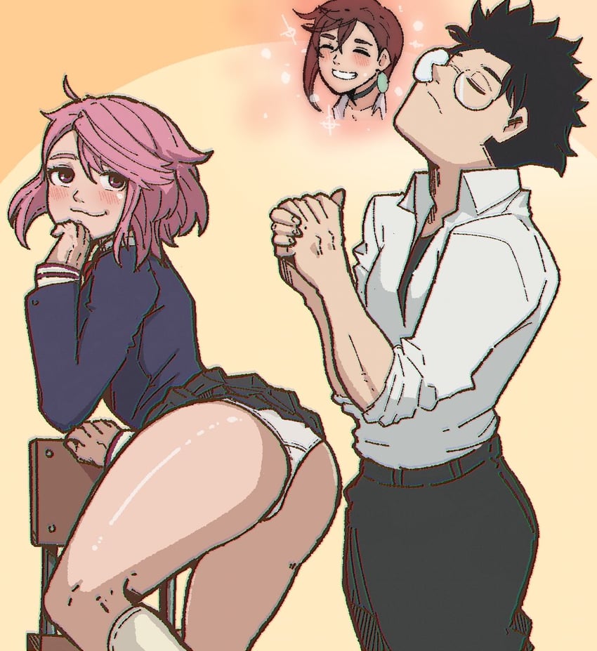 ayase momo, takakura ken, and shiratori aira (dandadan) drawn by mark_gavatino