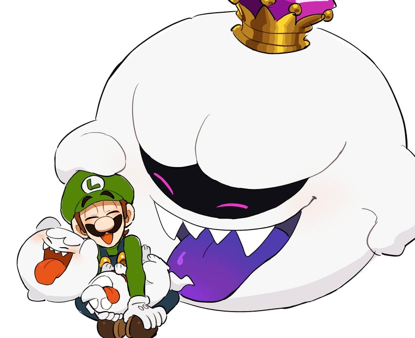 luigi, boo, king boo, and polterpup (mario and 2 more) drawn by mimimi_(mimimim9999)