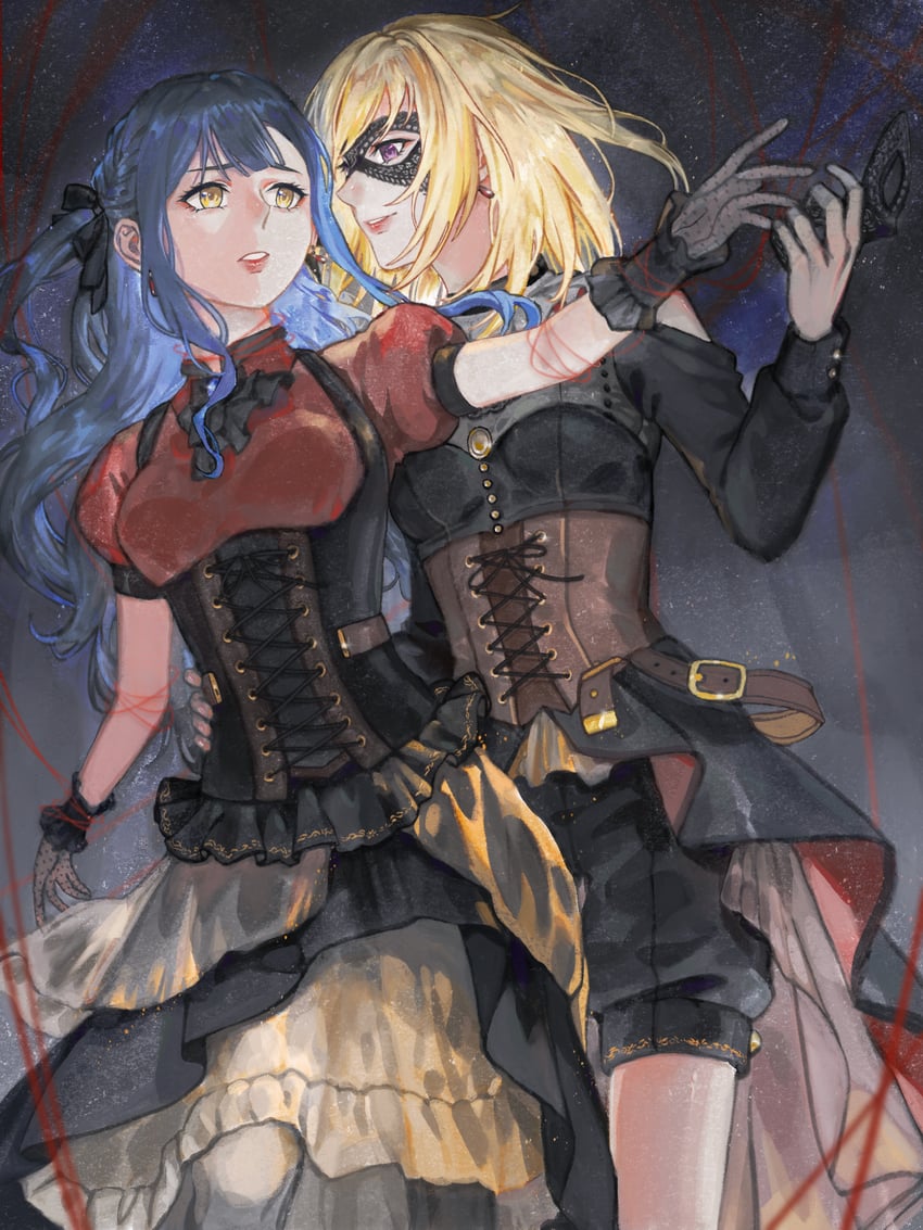 togawa sakiko, misumi uika, oblivionis, and doloris (bang dream! and 1 more) drawn by linden_bd