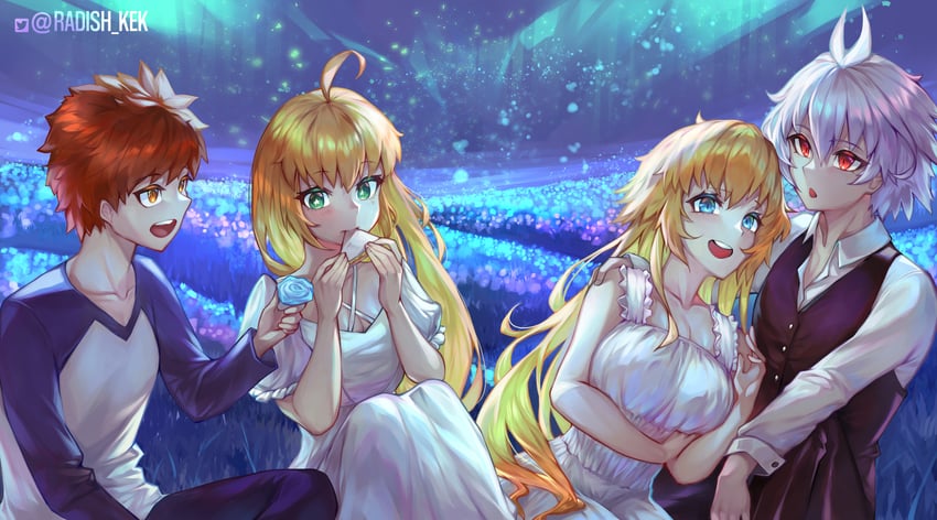 artoria pendragon, saber, jeanne d'arc, emiya shirou, and sieg (fate and 2 more) drawn by radishkek