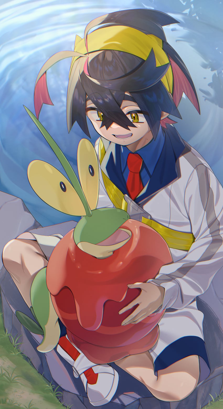 kieran and dipplin (pokemon and 1 more) drawn by yupiteru