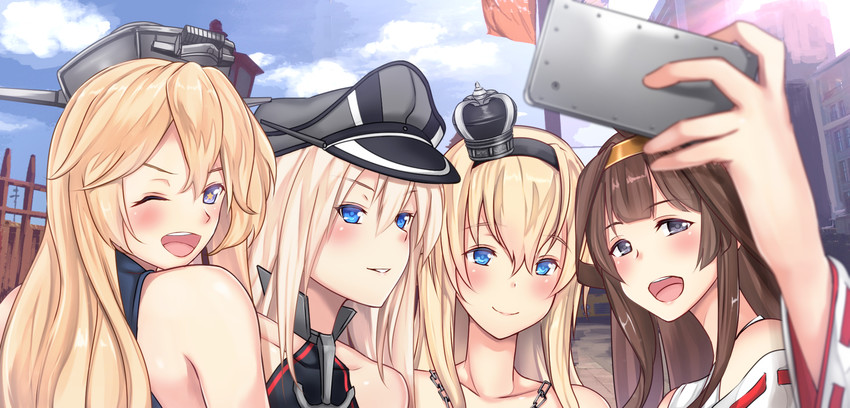 kongou, bismarck, iowa, and warspite (kantai collection) drawn by untue