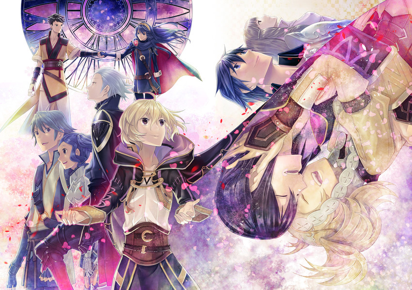 lucina, male robin, chrom, female morgan, lissa, and 5 more (fire emblem and 1 more) drawn by amao_miyuki