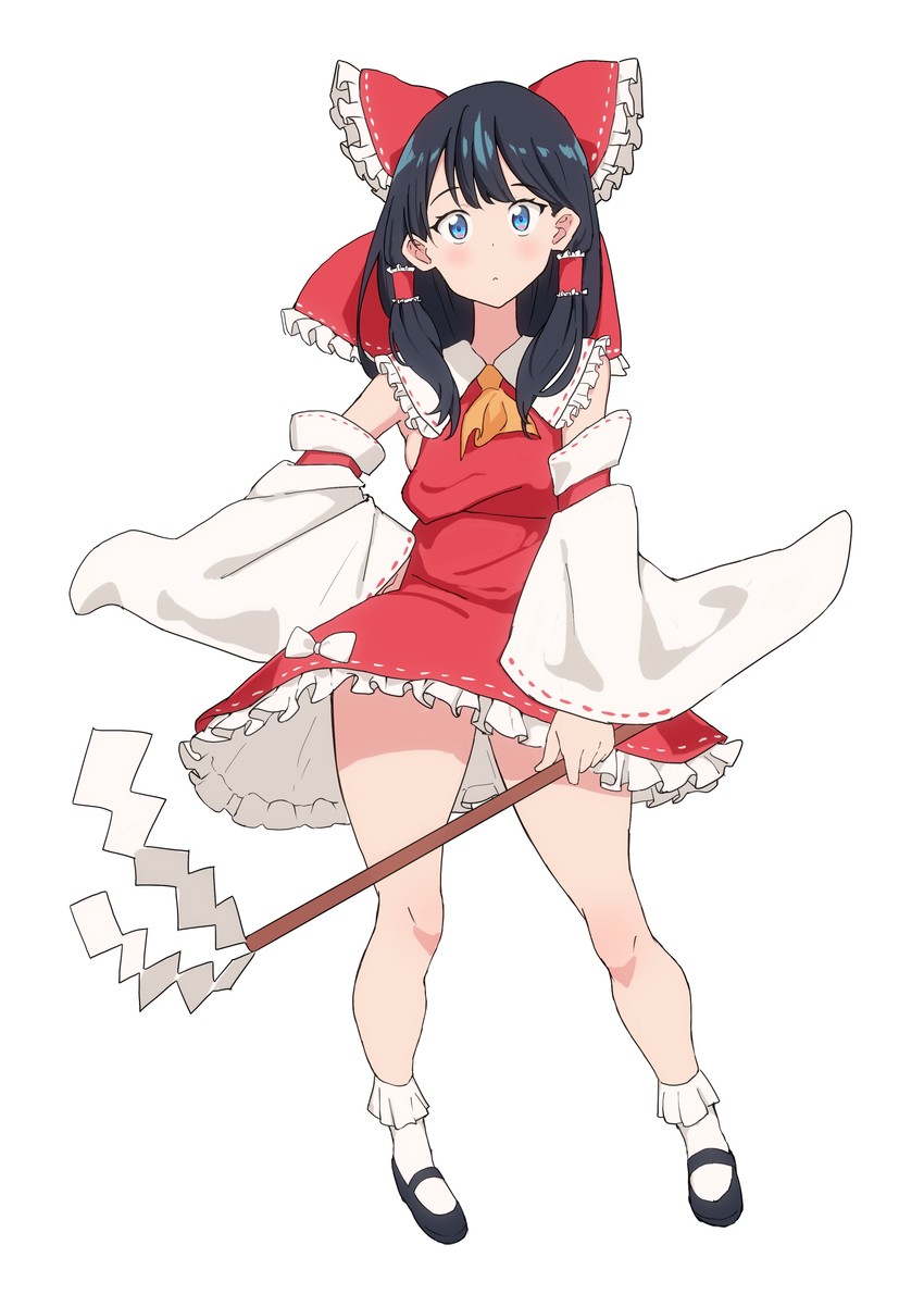 hakurei reimu and takarada rikka (touhou and 2 more) drawn by arigiep