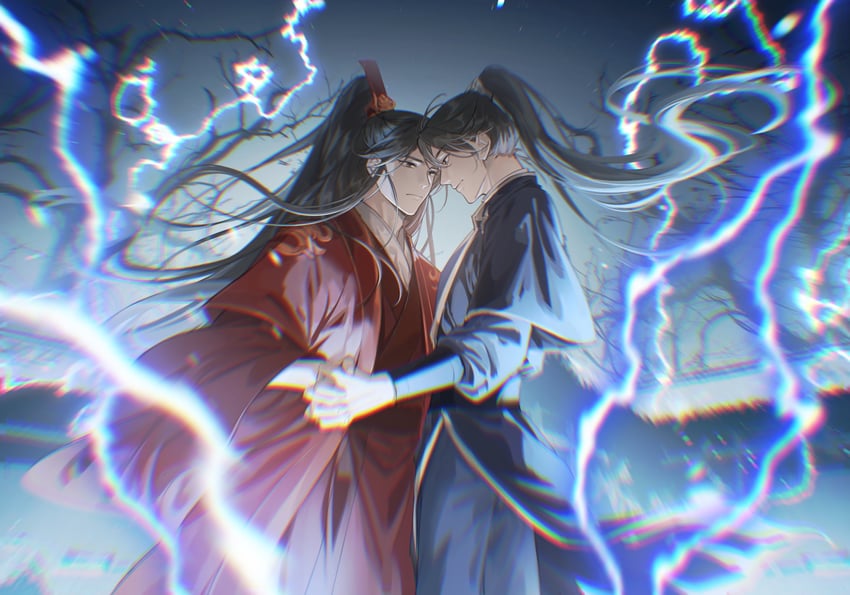 chu wanning and mo ran (erha he ta de bai mao shizun) drawn by huiii_0209