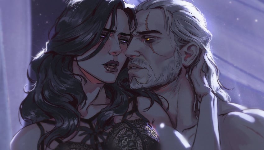 geralt of rivia and yennefer of vengerberg (the witcher and 1 more) drawn by aleksandra_skiba