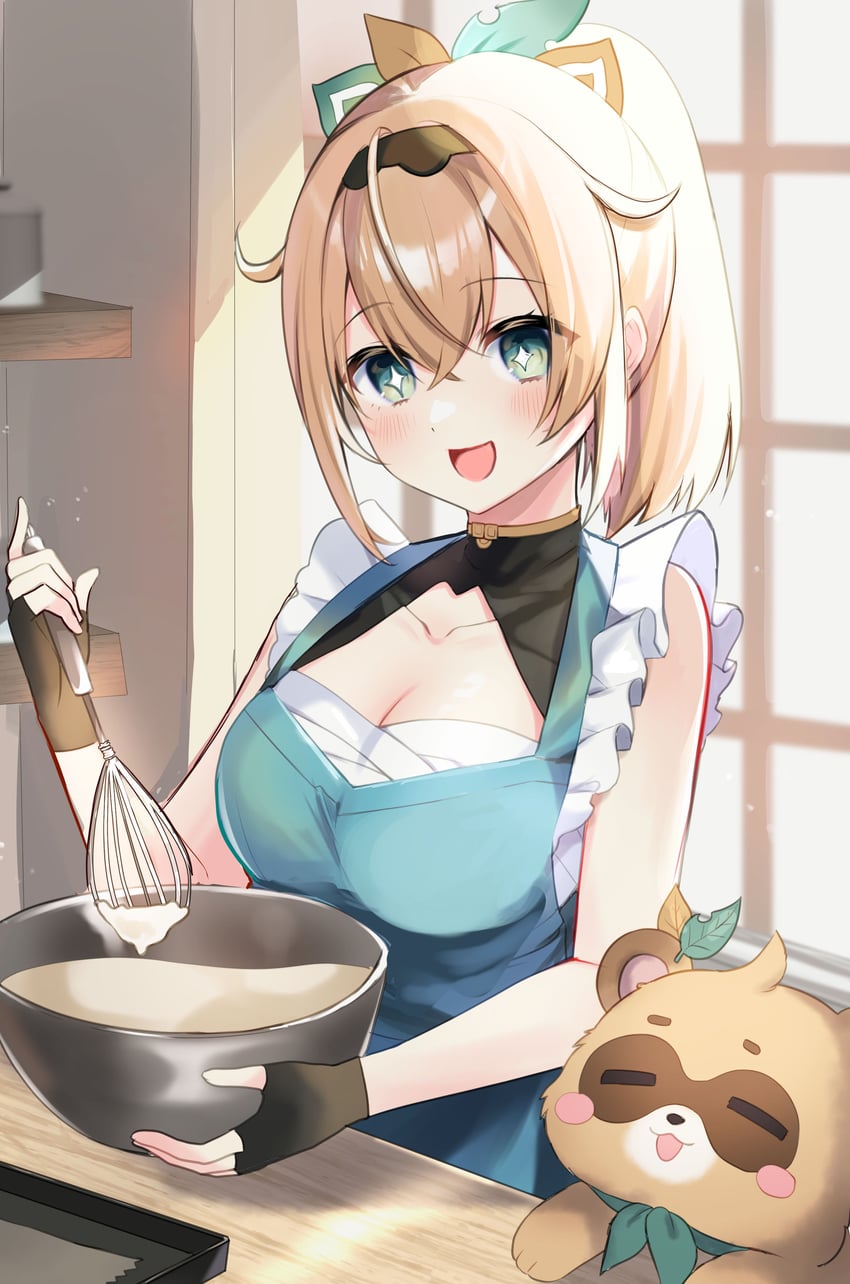 kazama iroha and pokobee (hololive) drawn by shinomiya_shino_(sinosino141)
