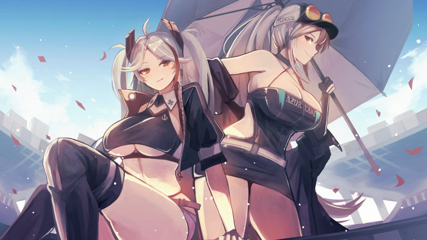 prinz eugen and enterprise (azur lane) drawn by sea_nami