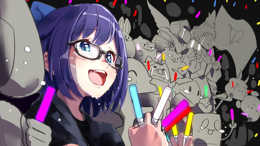 pekomon, 35p, listener, onigirya, haaton, and 5 more (hololive) drawn by yuyaiyaui