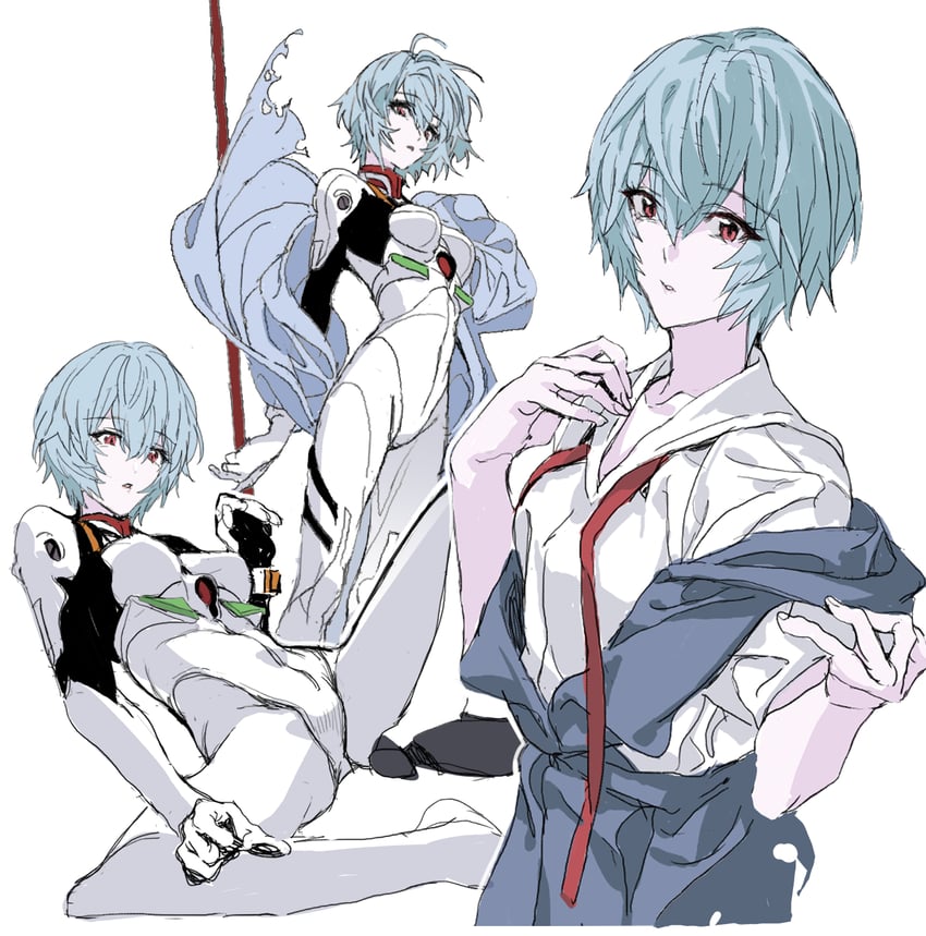 ayanami rei (neon genesis evangelion and 2 more) drawn by nobita_(makoto7060355)