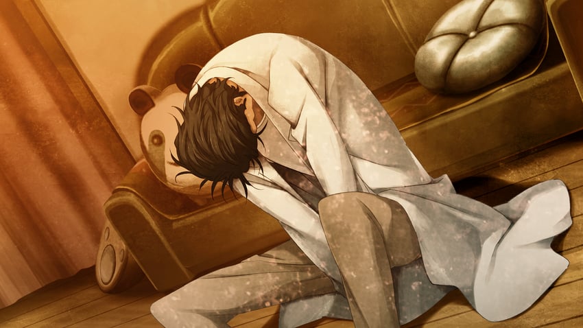 okabe rintarou and upa (steins;gate and 1 more) drawn by huke