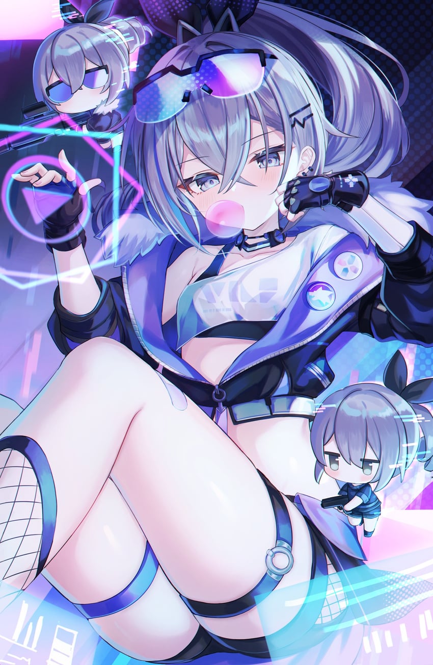 silver wolf (honkai and 1 more) drawn by shouu-kun