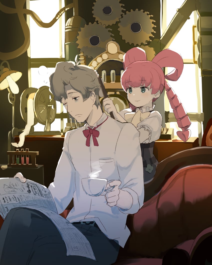 herlock sholmes and iris wilson (ace attorney and 1 more) drawn by samidare_(hoshi)