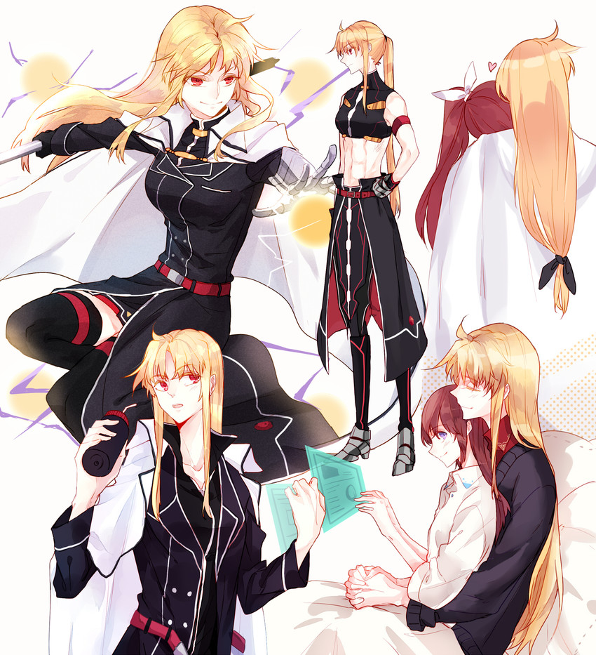 fate testarossa and takamachi nanoha (lyrical nanoha and 1 more) drawn by milk_puppy
