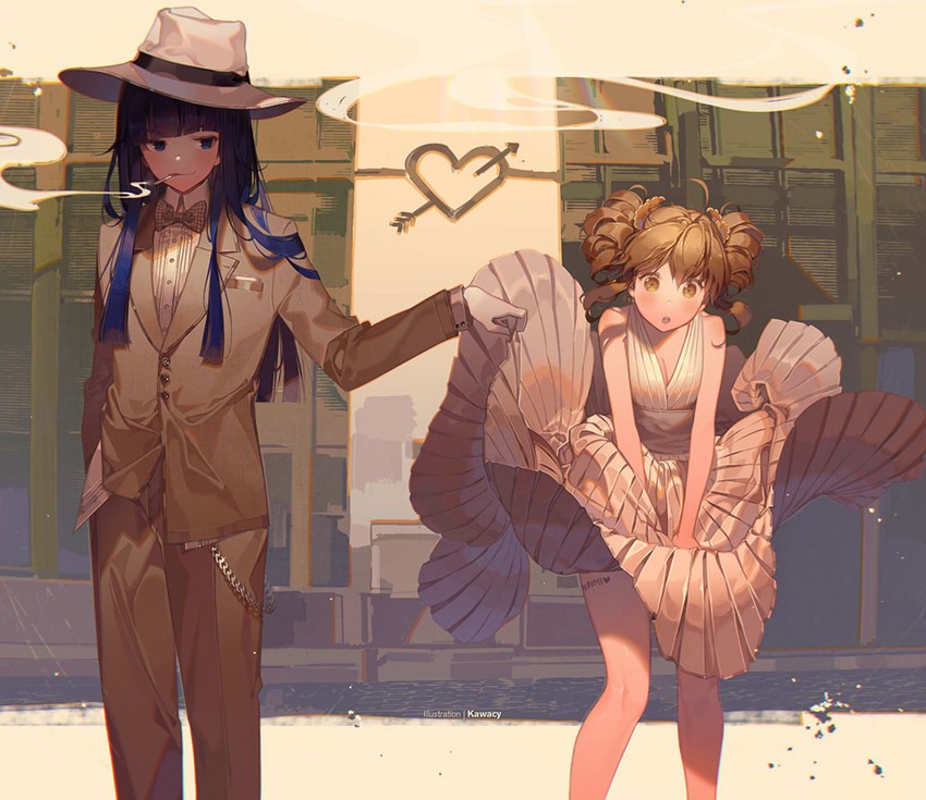 popuko, pipimi, and marilyn monroe (poptepipic and 1 more) drawn by kawacy