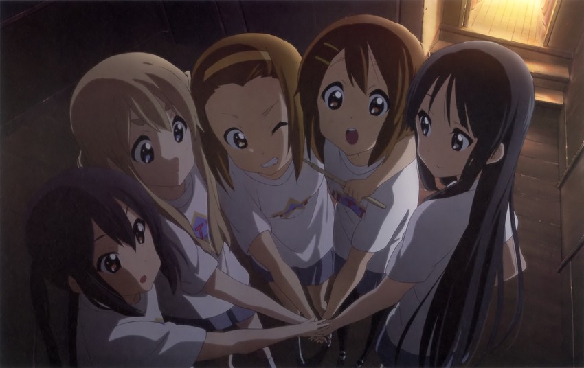 akiyama mio, nakano azusa, hirasawa yui, tainaka ritsu, and kotobuki tsumugi (k-on!) drawn by ueno_chiyoko