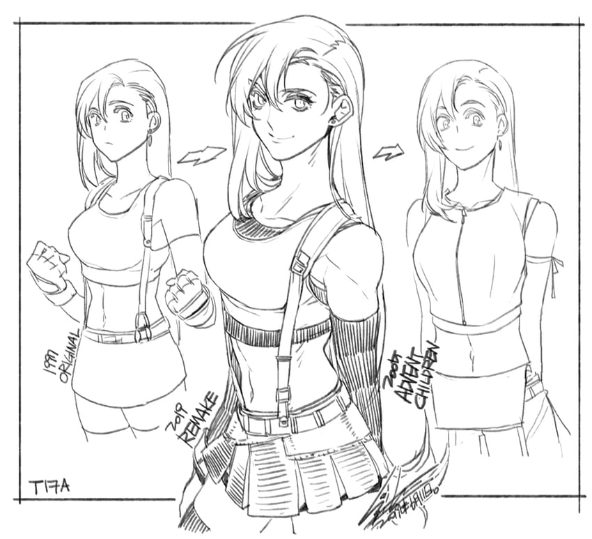 tifa lockhart (final fantasy and 3 more) drawn by hiryuu_(kugelcruor)