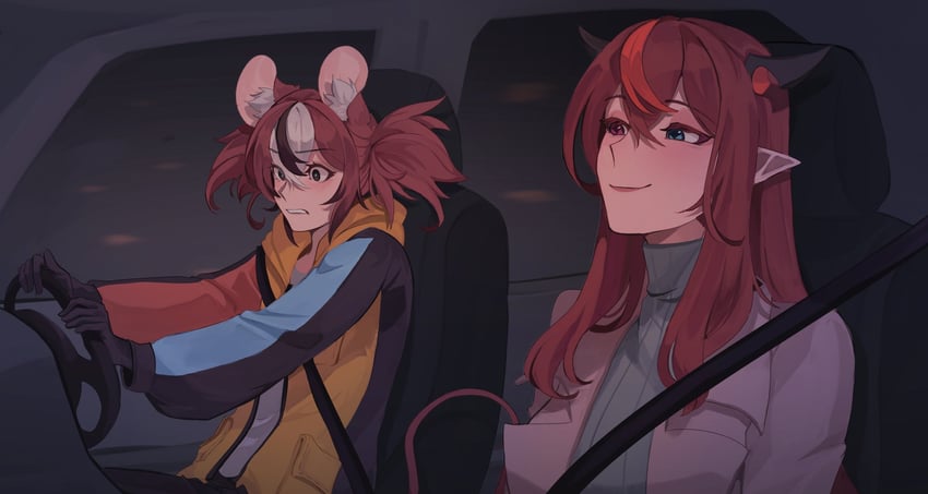 hakos baelz and irys (hololive and 2 more) drawn by lucesamaaa