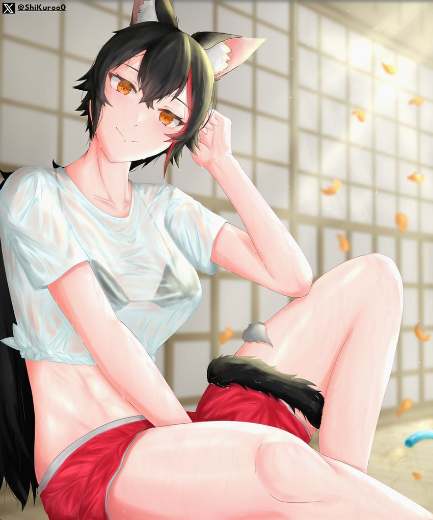 ookami mio (hololive) drawn by shikuroo0