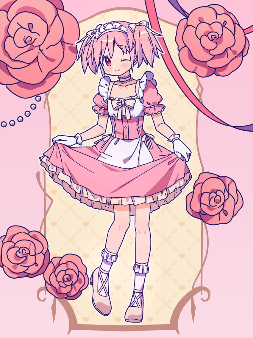 kaname madoka (mahou shoujo madoka magica) drawn by ruru_(rurumagi)