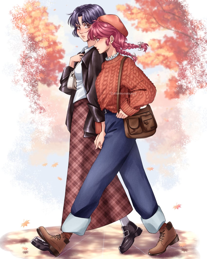ranma-chan and tendou akane (ranma 1/2) drawn by fumiko_matsubara