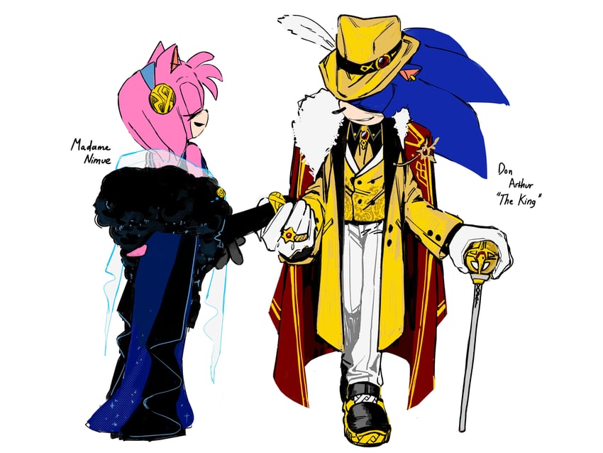 sonic the hedgehog, amy rose, and nimue (sonic and 1 more) drawn by diamondx1704