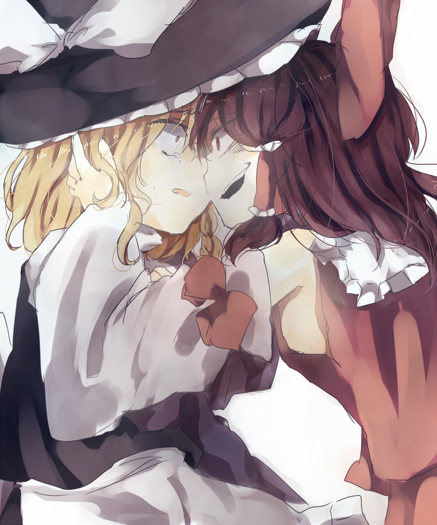 hakurei reimu and kirisame marisa (touhou) drawn by kirisa_(yuki)