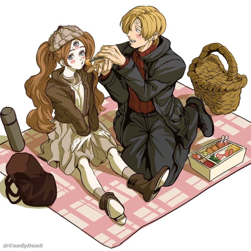 sanji and charlotte pudding (one piece) drawn by rita_ya