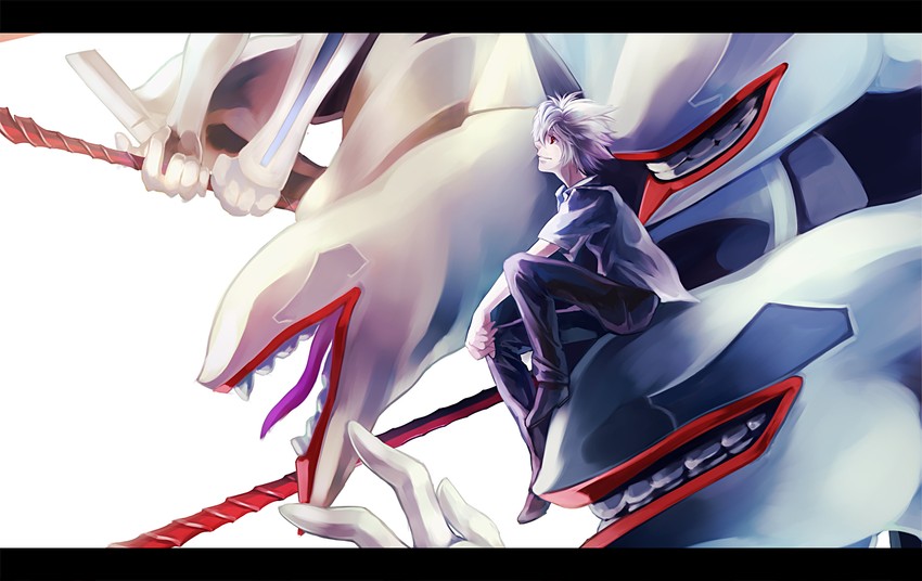 nagisa kaworu and mass production eva (neon genesis evangelion and 1 more) drawn by sogno