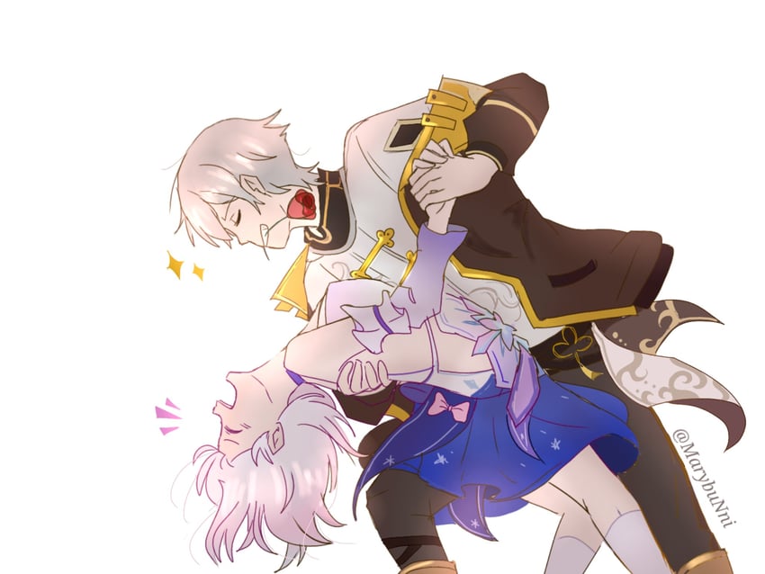 trailblazer, march 7th, and caelus (honkai and 1 more) drawn by mmiklshaek