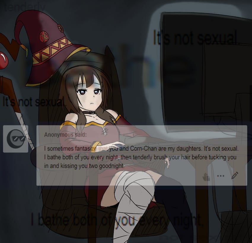 megumin (kono subarashii sekai ni shukufuku wo! and 1 more) drawn by bug-girlfriend