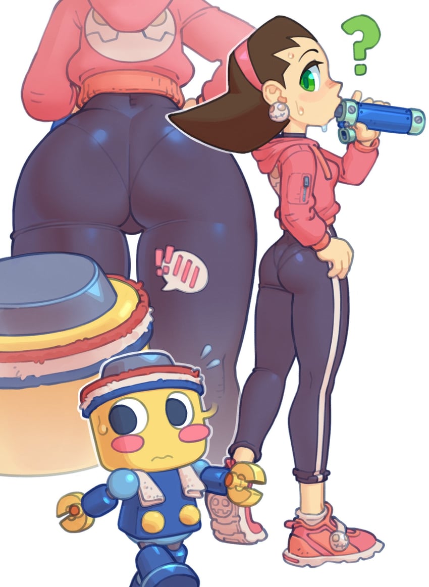 tron bonne and servbot (mega man and 1 more) drawn by darkbot