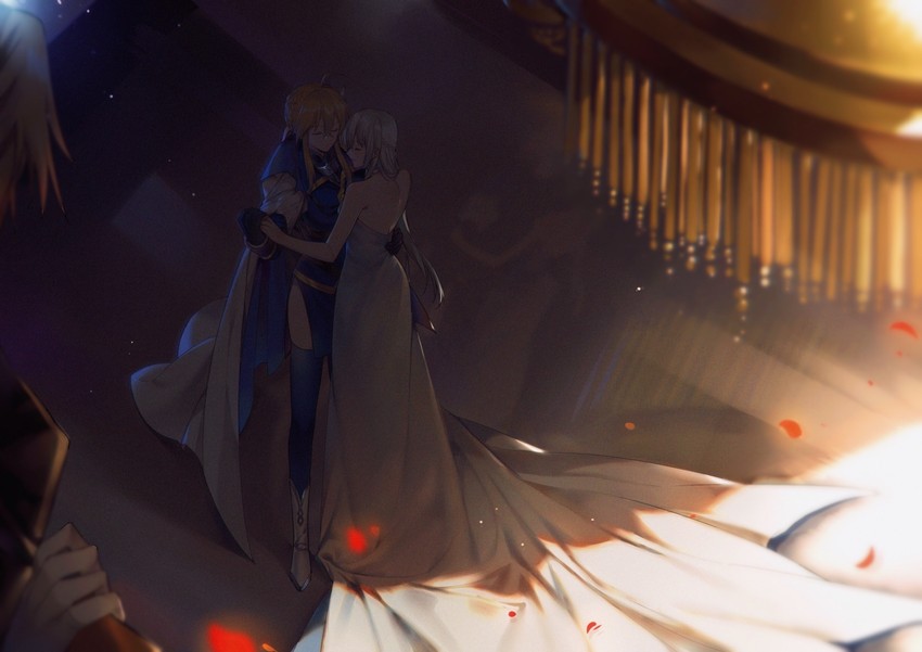 artoria pendragon and morgan le fay (fate and 2 more) drawn by yorukun
