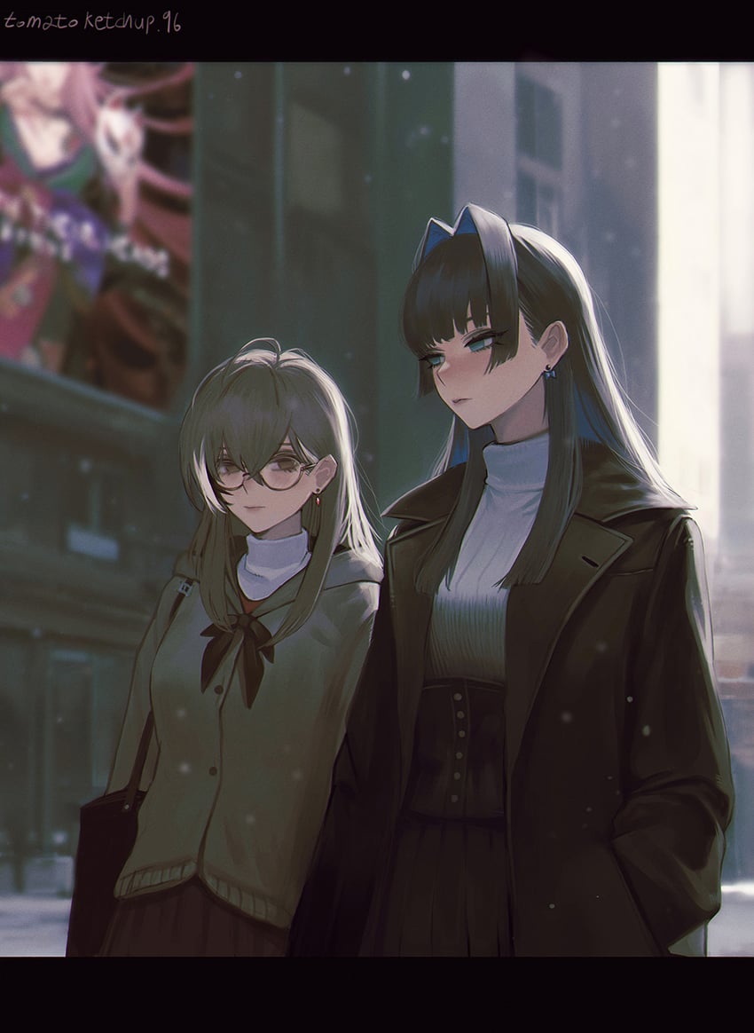 ouro kronii and nanashi mumei (hololive and 1 more) drawn by tomatoketchup96