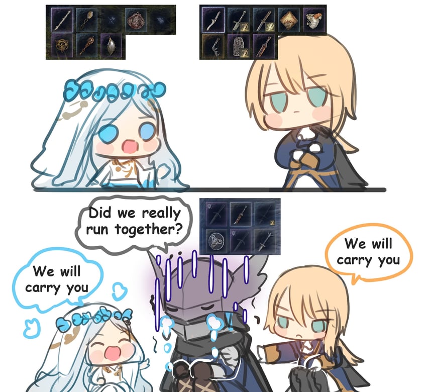 revenant, wylder, and duchess (elden ring and 1 more) drawn by pun-rii