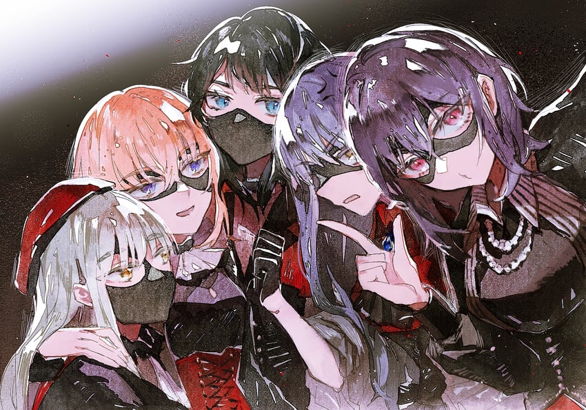 togawa sakiko, wakaba mutsumi, yahata umiri, misumi uika, mortis, and 5 more (bang dream! and 1 more) drawn by reiboubyou