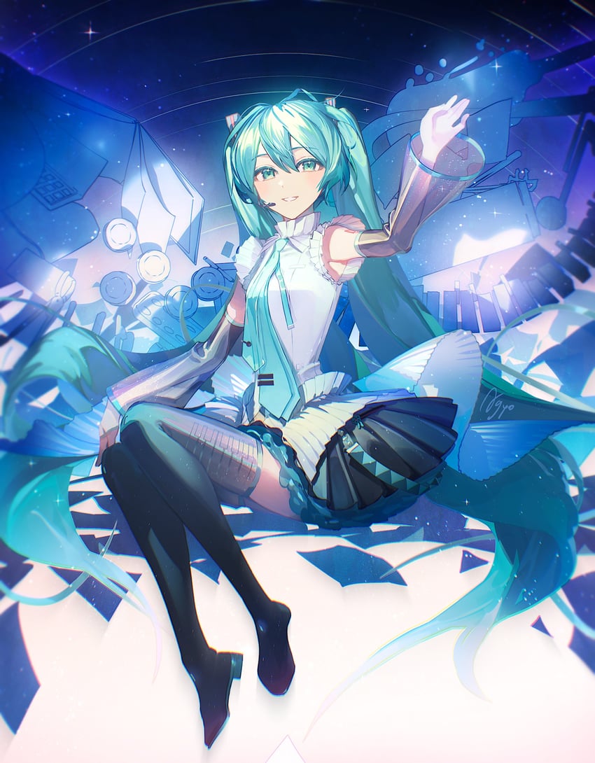 hatsune miku (vocaloid and 1 more) drawn by agyou_sonokou_l