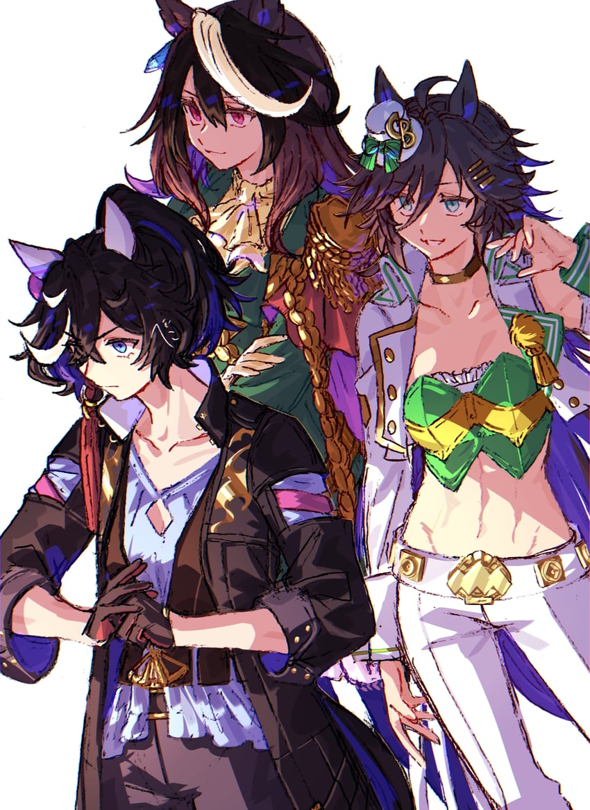 symboli rudolf, mr. c.b., and katsuragi ace (umamusume) drawn by jagaimobeniko