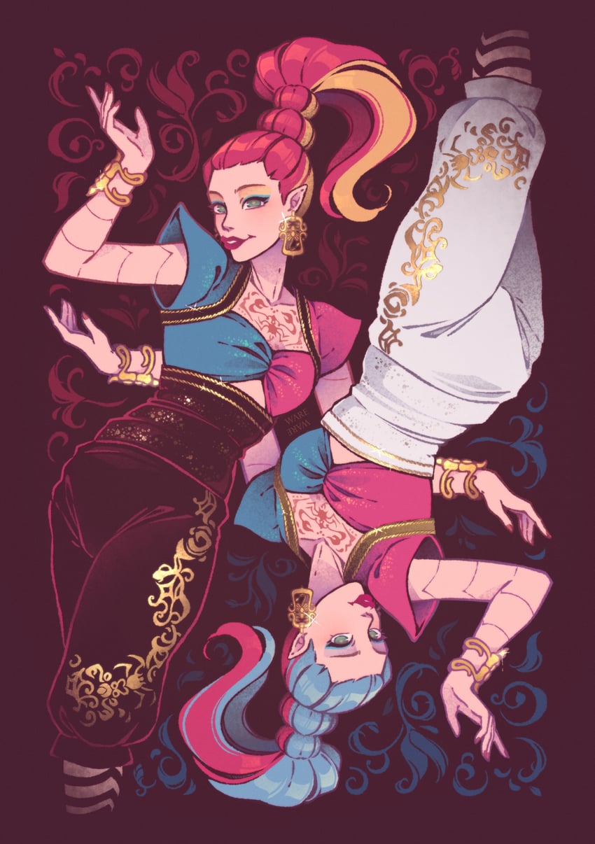 gigi grant and djinni grant (monster high) drawn by ware_ware