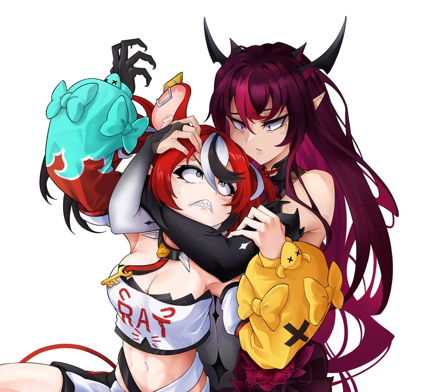 hakos baelz and irys (hololive and 1 more) drawn by ootoii