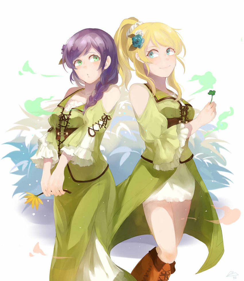 tojo nozomi and ayase eli (love live! and 1 more) drawn by sanliang