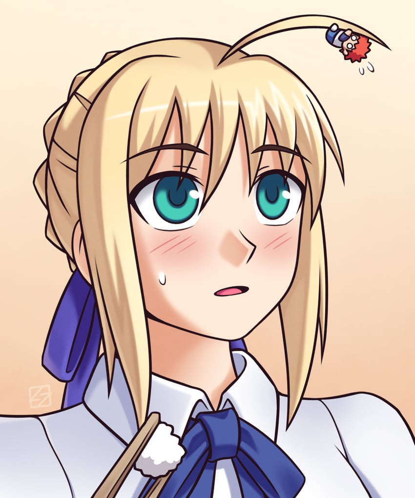 artoria pendragon, saber, and emiya shirou (fate and 1 more) drawn by thunderafterdark