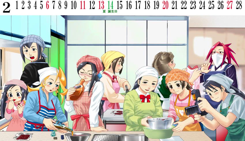 kazama akira, wakaba hinata, minazuki kyouko, tiffany lords, ayuhara natsu, and 5 more (justice gakuen and 1 more) drawn by tsukinowa_kumatarou