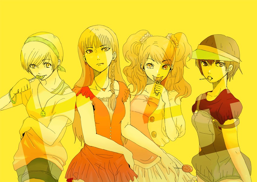 shirogane naoto, satonaka chie, kujikawa rise, and amagi yukiko (persona and 1 more) drawn by noa_(hakobune)