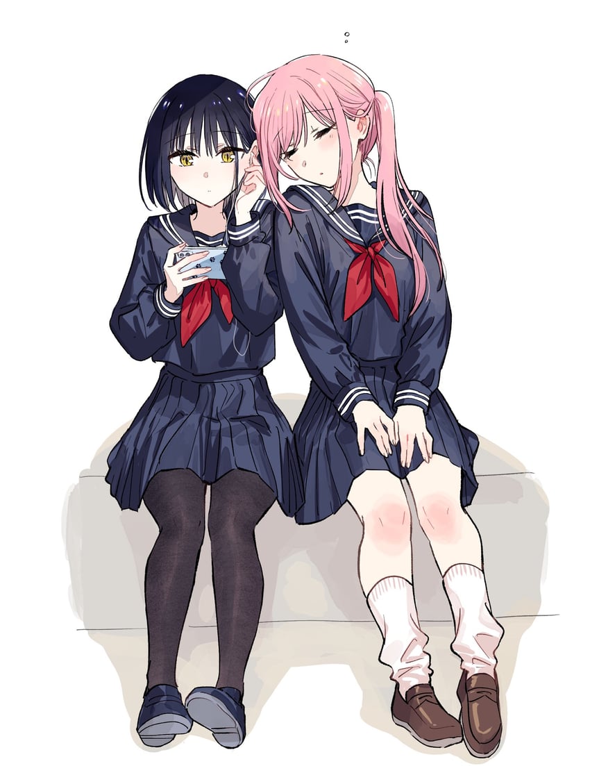 nekozane mugi and usagihara momoka (tonari no neko to koi shirazu) drawn by akinoko_(noco916)