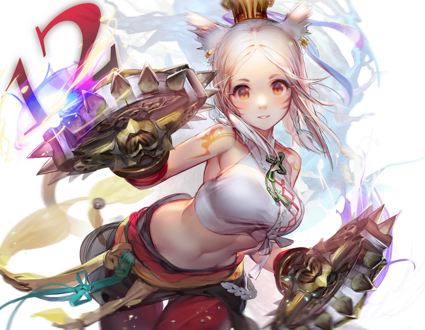 warrior of light and monk (final fantasy and 1 more) drawn by liduke