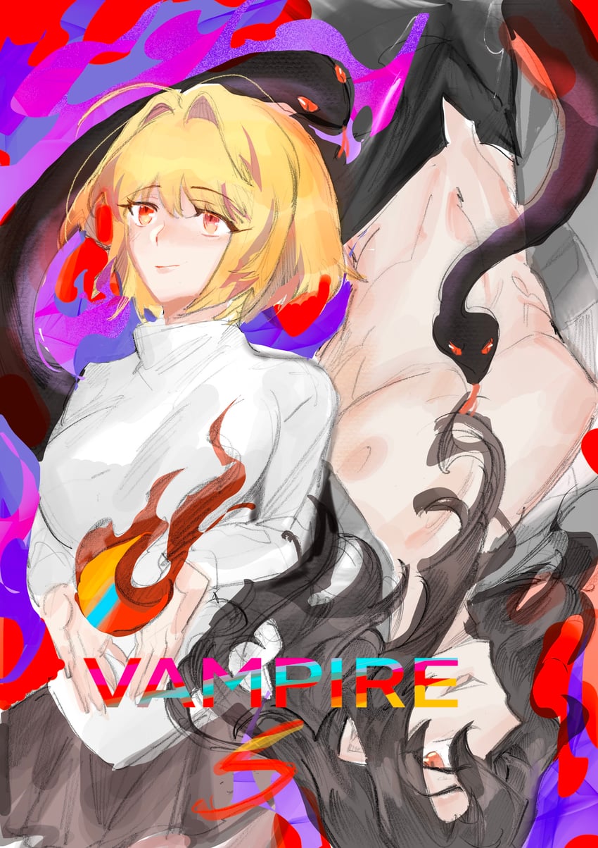 arcueid brunestud and michael roa valdamjong (tsukihime) drawn by aaww-333