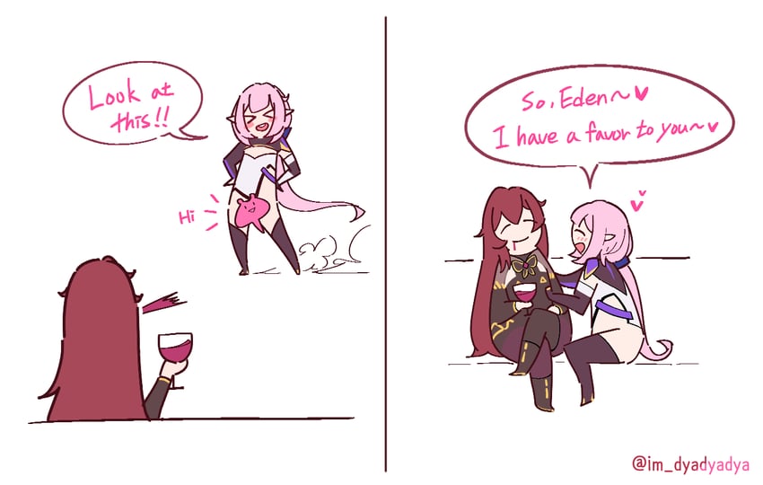 elysia and eden (honkai and 1 more) drawn by dyadyadya