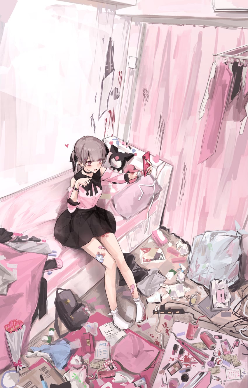 kuromi (original and 2 more) drawn by kanju