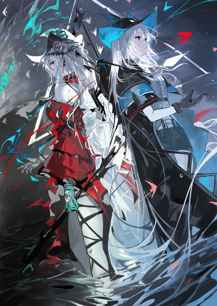 skadi and skadi the corrupting heart (arknights) drawn by alchemaniac